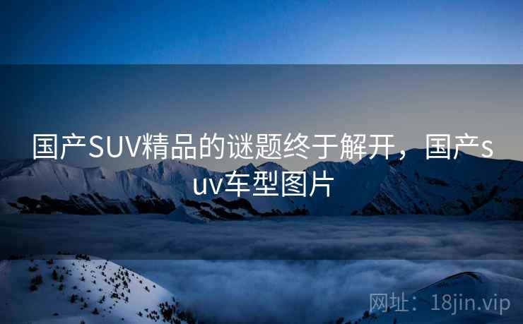 国产SUV精品的谜题终于解开,国产suv车型图片
